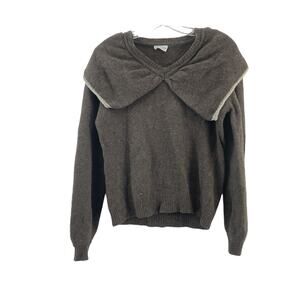 Women's Jane Lushka Brown Wool Sweater XS Preowned Pullover